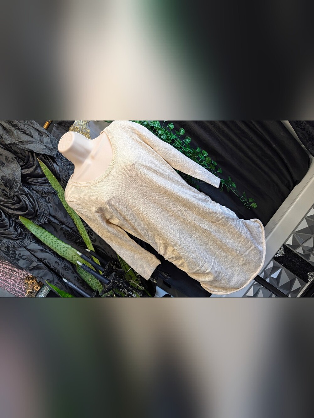 Pink Republic Ivory Rouched Long Top/Dress LG